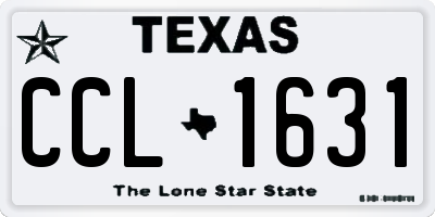 TX license plate CCL1631