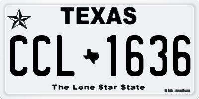 TX license plate CCL1636