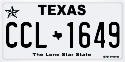 TX license plate CCL1649
