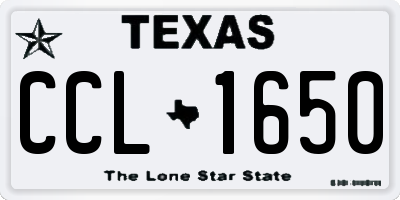 TX license plate CCL1650