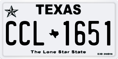 TX license plate CCL1651