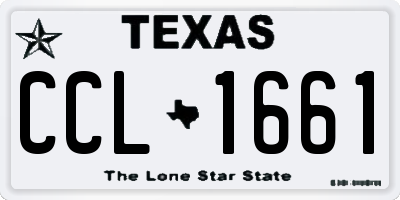 TX license plate CCL1661