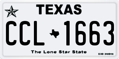 TX license plate CCL1663