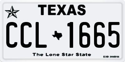 TX license plate CCL1665