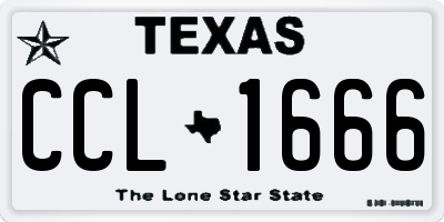 TX license plate CCL1666