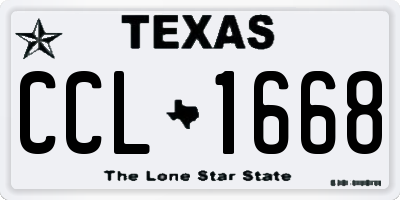 TX license plate CCL1668