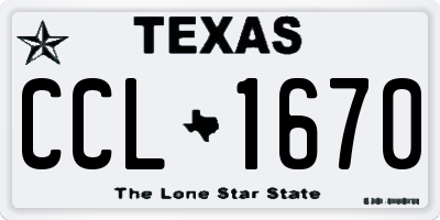 TX license plate CCL1670