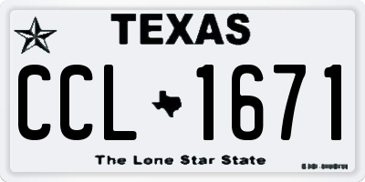 TX license plate CCL1671