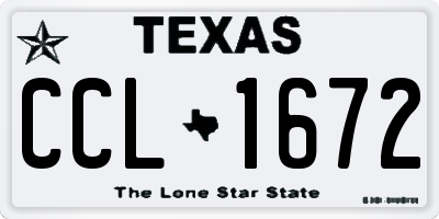 TX license plate CCL1672