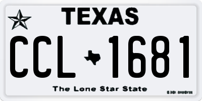 TX license plate CCL1681