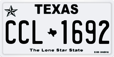 TX license plate CCL1692