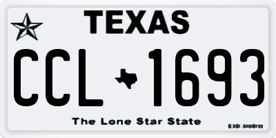 TX license plate CCL1693
