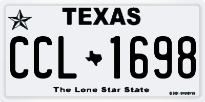 TX license plate CCL1698