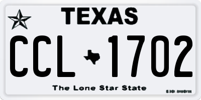 TX license plate CCL1702