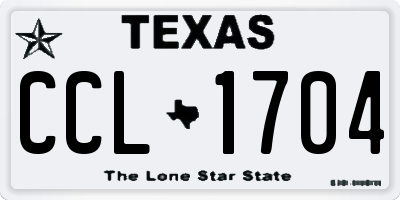 TX license plate CCL1704
