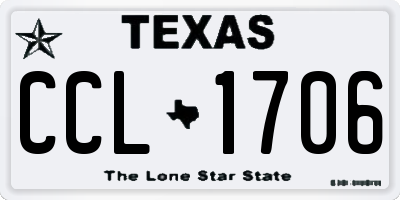 TX license plate CCL1706