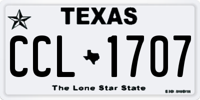 TX license plate CCL1707