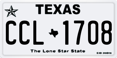 TX license plate CCL1708