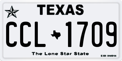 TX license plate CCL1709