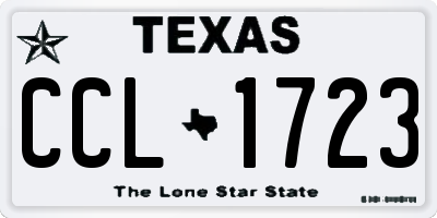 TX license plate CCL1723