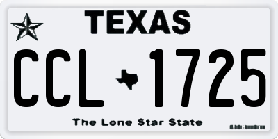 TX license plate CCL1725