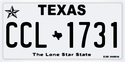 TX license plate CCL1731