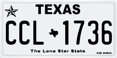 TX license plate CCL1736