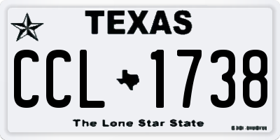 TX license plate CCL1738