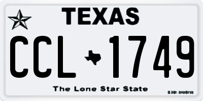 TX license plate CCL1749