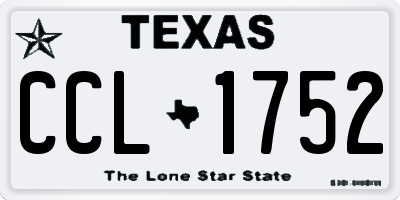 TX license plate CCL1752