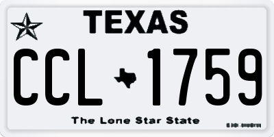 TX license plate CCL1759