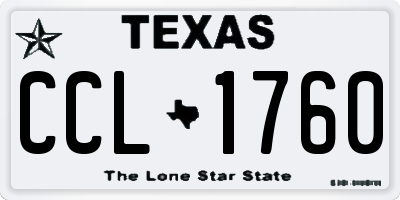 TX license plate CCL1760
