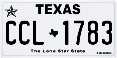 TX license plate CCL1783