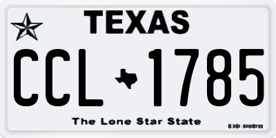 TX license plate CCL1785
