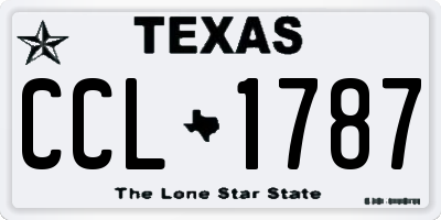 TX license plate CCL1787