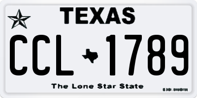 TX license plate CCL1789