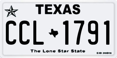 TX license plate CCL1791