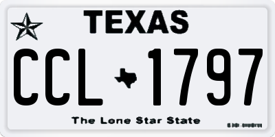 TX license plate CCL1797