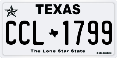 TX license plate CCL1799