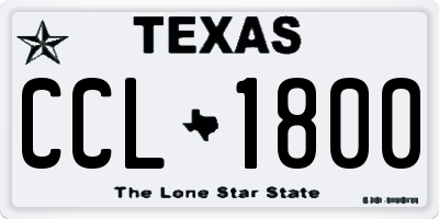 TX license plate CCL1800