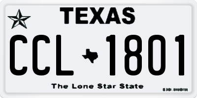 TX license plate CCL1801
