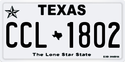 TX license plate CCL1802