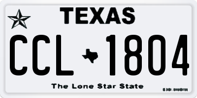 TX license plate CCL1804