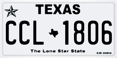 TX license plate CCL1806