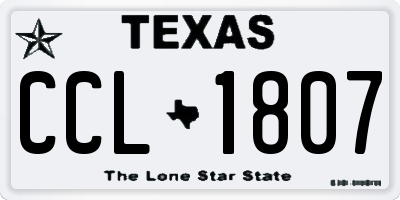 TX license plate CCL1807