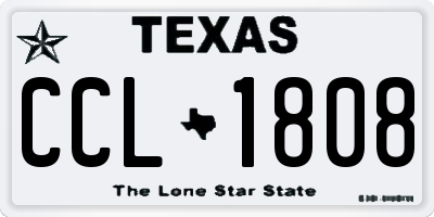 TX license plate CCL1808