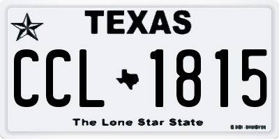TX license plate CCL1815