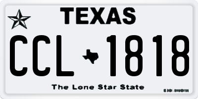 TX license plate CCL1818