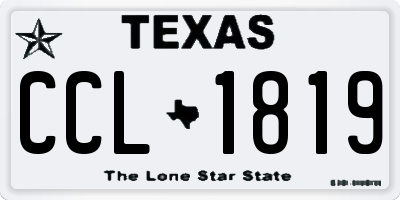 TX license plate CCL1819