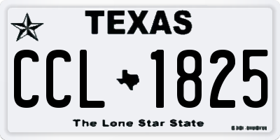 TX license plate CCL1825